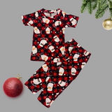 Ho ho Jolly Santa Print Half Sleeve Kids Coords (Unisex)