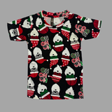 Ho ho Cool Santa Print Half Sleeve Kids Coords (Unisex)