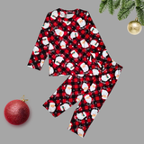 Christmas Ho ho Jolly Santa Print Full Sleeve Kids Coord Set (Unisex) - Full Sleeve T-Shirt and Full Pant