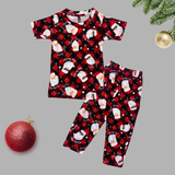 Christmas Ho ho Jolly Santa Print Half Sleeve Kids Coords (Unisex) - Half Sleeve T-Shirt and Full Pant