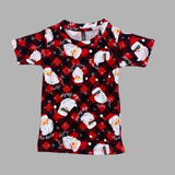Christmas Ho ho Jolly Santa Print Half Sleeve Kids Coords (Unisex) - Half Sleeve T-Shirt and Full Pant