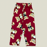 Red Teddy Print Kids Coords (Unisex) - Half Sleeve T-Shirt and Full Pant