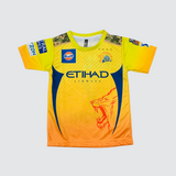 Chennai SuperKings Half Sleeve T-Shirt Printed Back (Dhoni 7) 2025 for Kids Unisex