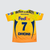 Chennai SuperKings Half Sleeve T-Shirt Printed Back (Dhoni 7) 2025 for Kids Unisex