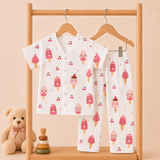 Muslin Half Sleeve Pant Coords - Icecream