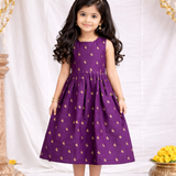 Ilamayil Banaras Brocade Silk Sleeveless Frock | Knee Length