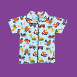 JCB Print Kids Night Suit - Half Sleeve Shirt and Full Pant