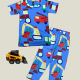 JCB Print Kids Coords (Unisex) - Half Sleeve T-Shirt and Full Pant