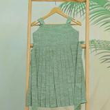 Jade Green HandLoom Cotton Frock l Sleeveless Frock with Soft Lining | DISPATCH DATE_AUG 8 [3-5 Years]