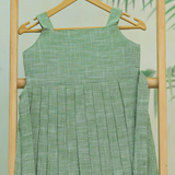 Jade Green HandLoom Cotton Frock l Sleeveless Frock with Soft Lining | DISPATCH DATE_AUG 8 [3-5 Years]