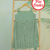 Jade Green HandLoom Cotton Frock l Sleeveless Frock with Soft Lining | DISPATCH DATE_AUG 8 [3-5 Years]