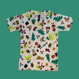 Joyful Christmas Print Half Sleeve Kids Coords (Unisex)