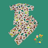 Joyful Christmas Print Half Sleeve Kids Coords (Unisex)