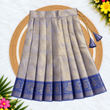 Kanmani Lehanga Set - Blue Zari Weaving Banaras Skirt with paired Aari work Top