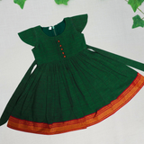 Kayal Mangalagiri Cotton Frock | Ethnic Cap Sleeves Frock with Soft Lining | Pre-Order Now 1-3Y & 4-6 Y (Dispatch from Oct 13)