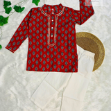 Red Royal Boys Ethnic Kurta Pyjama Set