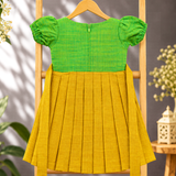 Kulali HandLoom Cotton Frock - Lime Green