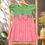 Kulali HandLoom Cotton Frock - Pink Pastel