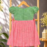 Kulali HandLoom Cotton Frock - Pink Pastel