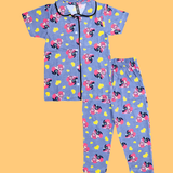 Heart Lilo Stitch Kids Night Suit - Half Sleeve Shirt and Full Pant