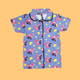 Heart Lilo Stitch Kids Night Suit - Half Sleeve Shirt and Full Pant