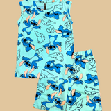 Lilo Print Kids Sleeveless T-Shirt Shorts Set (Unisex)