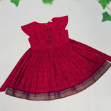 Magil Mangalagiri Cotton Frock | Ethnic Cap Sleeves Frock with Soft Lining | Pre-Order Now (Dispatch from Oct 10)