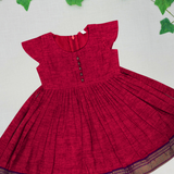 Magil Mangalagiri Cotton Frock | Ethnic Cap Sleeves Frock with Soft Lining | Pre-Order Now (Dispatch from Oct 10)