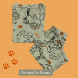 Marshall Paw Kids Coord Set (Unisex) - Half Sleeve T-Shirt and Full Pant with Single Side Packet