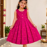 Mayuri Cotton Silk Frock - Rani (Preorder - Dispatch from 16-9-26)