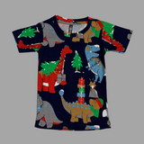 Merry Dino Print Half Sleeve Kids Coords (Unisex)