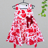 Merry Christmas Cotton Frock - Sleeveless Kids Frock
