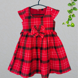 Merry RB Checks Cotton Frock - Cap Sleeve Kids Frock