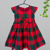 Merry RG Checks Cotton Frock - Cap Sleeve Kids Frock