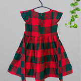 Merry RG Checks Cotton Frock - Cap Sleeve Kids Frock