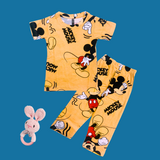Mickey Mouse Print Kids Coords (Unisex) - Half Sleeve T-Shirt and Full Pant