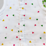 Muslin Button Jabla - Mini Triangles