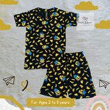 Minion Banana Kids Half Sleeves T-Shirt and Shorts Coord Set (Unisex)