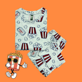 Movie Time with Popcorn Kids Coords (Unisex) - Half Sleeve T-Shirt and Full Pant