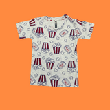 Movie Time with Popcorn Kids Coords (Unisex) - Half Sleeve T-Shirt and Full Pant