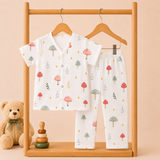 Muslin Half Sleeve Pant Coords - Mushroom