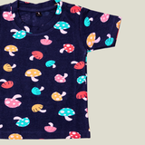 Colourful Mushroom Print Kids Coords (Unisex) - Half Sleeve T-Shirt and Full Pant