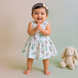 Muslin Back Button Frock - Elephant with Balloon