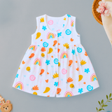 Muslin Button Frock - Colourful Swirl
