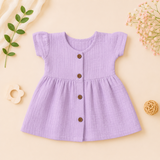 Muslin Crinkle Button Frock - Lavender (Preorder - Dispatch from 8-8-26)
