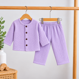 Muslin Crinkle Full Sleeve Pant Coords - Lavy (Preorder - Dispatch from 23-9-26)