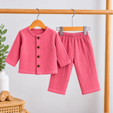 Muslin Crinkle Full Sleeve Pant Coords - Peachy (Preorder - Dispatch from 23-9-26)