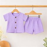 Muslin Crinkle Shorts Coords - Lavy (Preorder - Dispatch from 19-9-26)
