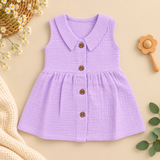 Muslin Crinkle Sleeveless Frock - Lavy (Preorder - Dispatch from 23-9-26)