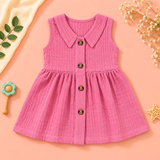 Muslin Crinkle Sleeveless Frock - Peachy (Preorder - Dispatch from 23-9-26)